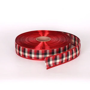 wholesale and retail christmas Scotland checkered  gift polyester ribbon