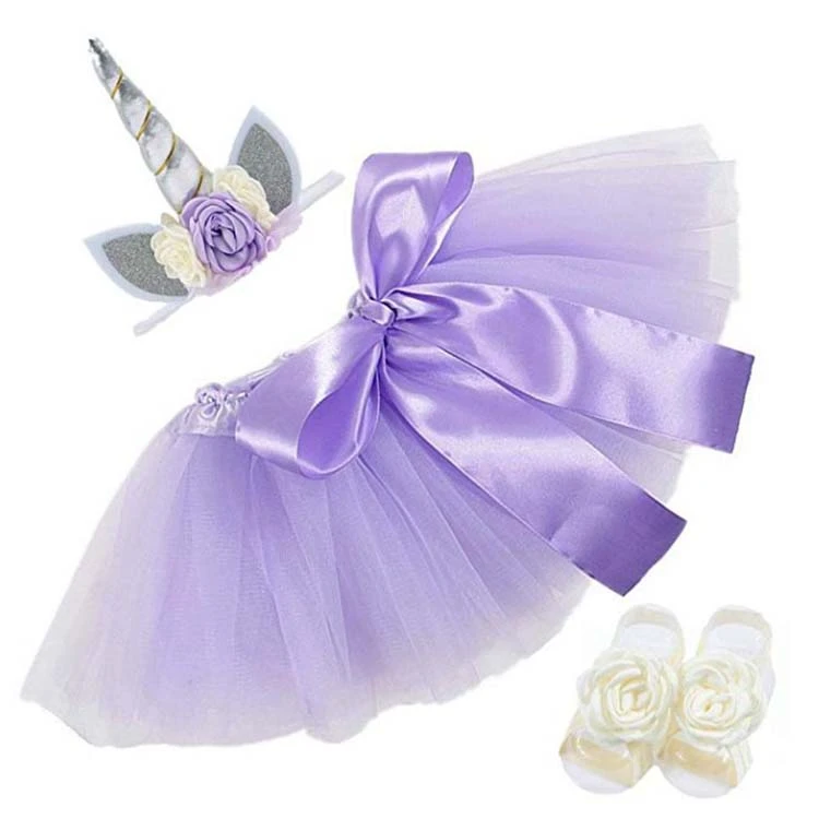 Wholesale Baby Girl Party Unicorn Headband Tutu Dress Set Birthday Gifts Party Supplies