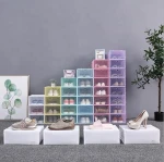 Wholesale cheap simple convenient durable storage clear stackable plastic shoe box