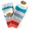 Wholesale Color Block Knitted Gloves cuff with button for Unisex