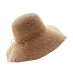 Wholesale custom lady raffia paper boater floppy straw hat panama summer beach sun hats for women