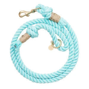 Wholesale Customized New Design Multiple Color Durable Cotton Rope Dog Leash Pet Collar Set