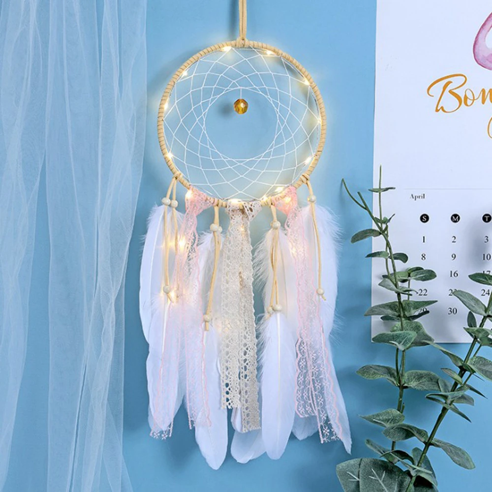 Wholesale Dream Catcher Feather Decoration-Handmade Traditional Wind Chimes Hanging Dream catcher