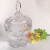 Wholesale Fashion flower Engraving Design Crystal Clear Glass Snacks or Fruit Bowl or Candy or Sugar Bowl With Lid
