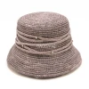 wholesale flat top couch side raffia hat summer beach against UV sun protection soft bucket straw hats hat slopes down