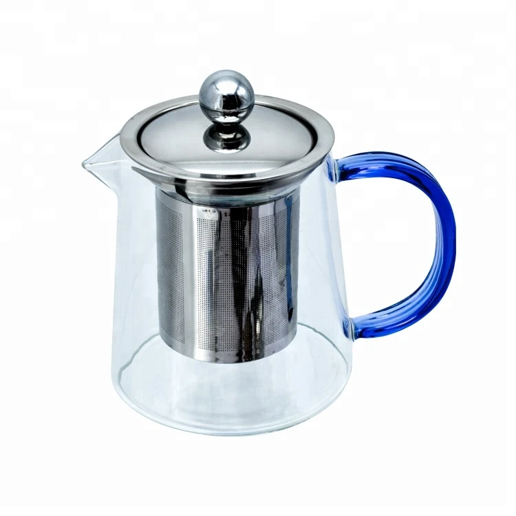 Wholesale Handblown Heat Resistant  Small Glass Teapot With Infuser