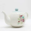 Wholesale High Quality Home Modern Design Handle Ceramic White Color Tea Pot