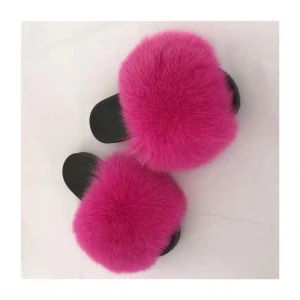 Wholesale Indoor Comfortable Furry Warm Slippers Designer Hotsale Winter Fashion Fur Slipper