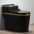 Import Wholesale luxury porcelain black and gold color s trap arabic bathroom wc one piece ceramic sanitary ware black toilet bowl from China