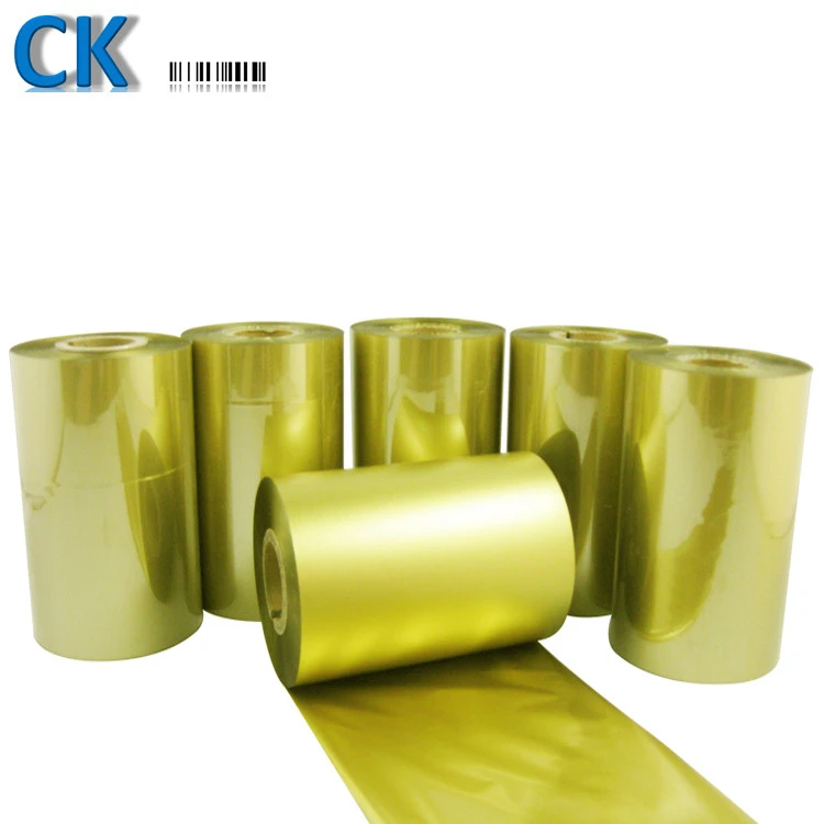 Wholesale price compatible CK36 glossy gold thermal transfer resin barcode ribbon