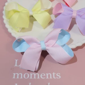 wholesale ready to ship kids hair accessories baby cute bow hair clip for girls ribbon hairpin 22A073