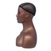 Wholesale Realistic Female Wig Display with Shoulder Hair Makeup smiling fiberglass Human  Male African American Mannequin Head