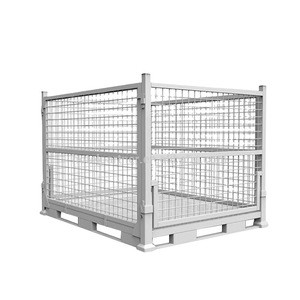 Wire Storage Pallet Mesh Cages With Wheel