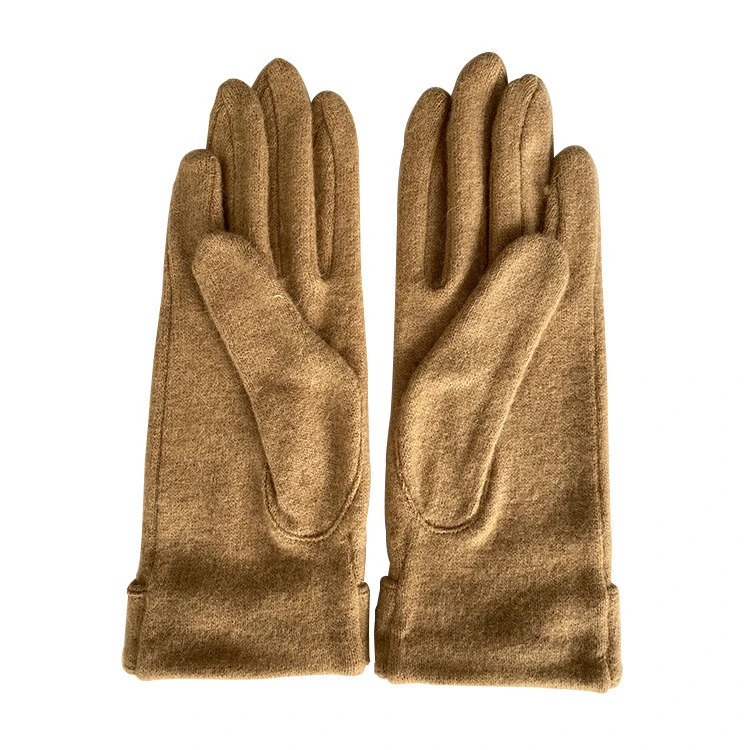 woman wool Champagne knitting suede cashmere gloves