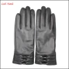 women leather gloves &amp; mittens with bow and Palm elastic