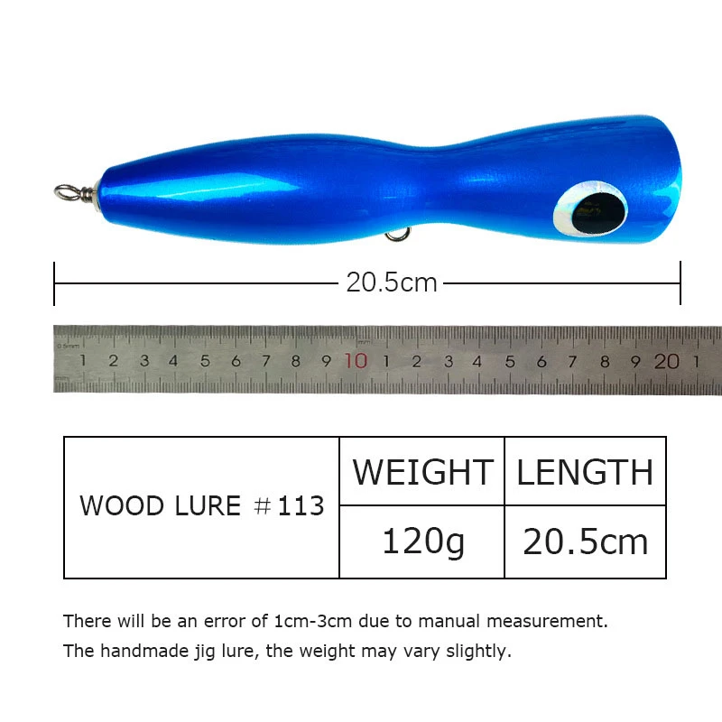 Wood fishing lure 120g topwater popper hard lure artificial saltwater sea bass fishing lures