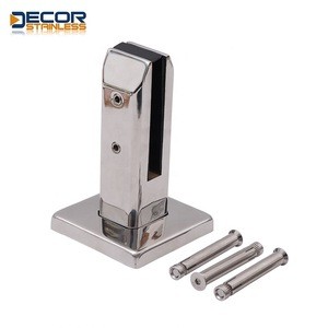 wood stainless steel post glass clamp