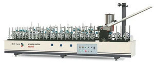 wood veneer profile wrapping machine with hot glue