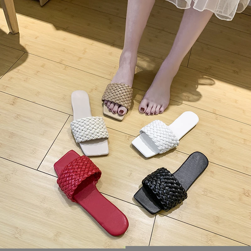 Woven upper slippers women sandals 2020-19