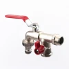 Zhejiang Kaibili Double Handle Brass Faucet Water Flow Control Bib cock Wash Machine Tap With Two Outlet