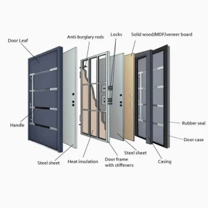 Security door, entrance door, residential entrance door, Grade A steel