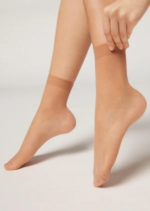 15 Denier Ladies Sock in Nude/Black Colour