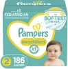 Diapers Size 2, 186 Count - Pampersed Swaddlers Disposable Baby Diapers, ONE MONTH SUPPLY