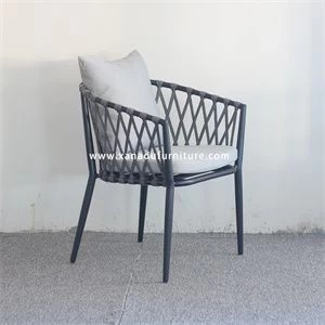 Xanadu furniture modern garden outdoor rope dining armchair aluminum frame & outdoor rope woven
