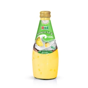 Made In Vietnam 9.8 fl Oz Coconut milk Plant based milk Pineapple flavor with Nata de coco, Free Sample