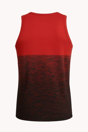 Men’s Athletic Sleeveless Gym Tank Top – Red & Black Gradient