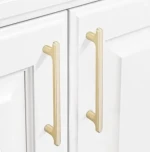 POVEFONK 6 Pack 15 Inch (381mm) Brushed Brass Kitchen Cabinet Handles and Drawer Pulls – Gold Hardware for Cabinets and