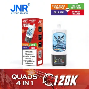 JNR Quads 4in1 120K 4x10mL 20mg 1800mAh Dual Mesh Quad HD Screen Type C Draw Activated France