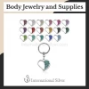 Wholesale Hoops/Captive Rings With a Gemmed Heart Danglings