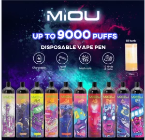 OEM Newest MIOU E- Cigarette Disposable Vape Pen 9000puffs rechargeable