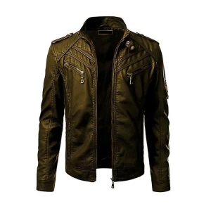New style mens leather Jacket Fashion leather jacket men