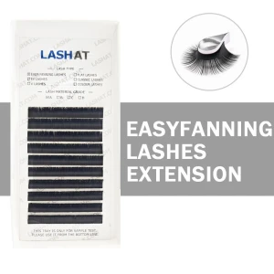Wholesale Volume Lashes Individual Faux cashmere Mink Eyelash Extension tray easy fan Professional Silk Lash Extensions