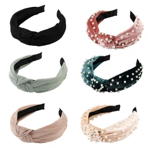 Womens Headbands Knotted Head Bands No Slip Fashion for women Girls Wide Turban Hair Bands Velvet Hair Hoops Hairband