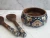 Import Wooden Bowl with Serving Spoon & Fork from India