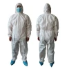 Disposable white microporous coveralls with hood