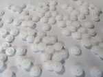 white POM double pinion gear
