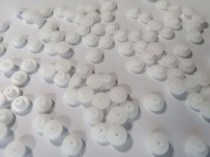 white POM double pinion gear