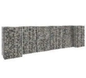 vidaXL Gabion Planter Silver Steel wire 102.4 in x 15.7 in x 31.5 in