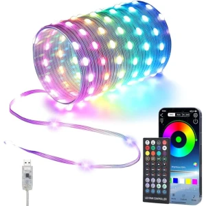 String Lights Color-Changing String Waterproof with App & Remote Control, Musicme Bedroom Patio Decor