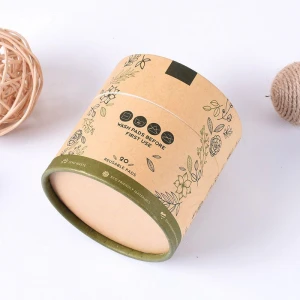 Custom Design Recycled Round Cylinder Kraft Cosmetics Round Art Paper Carton Tube For Packaging