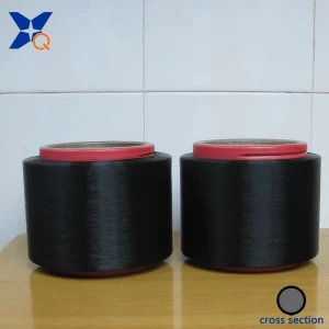 black  carbon inside conductive nylon fiber filaments 40D/3F for Anti-Static yarn/ESD fabric/dust-free plant gloves-XTAA250