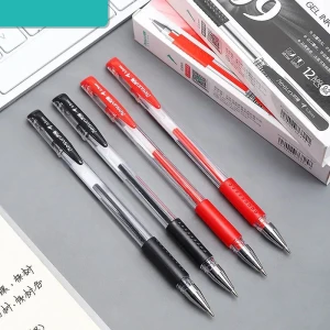 Custom Logo Promotional Plastic Neutral Pens Red Black Blue Student Gel Pen Set