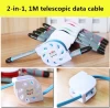 2 in 1 multi-function telescopic data cable，USB cable