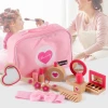 Simulation Wooden Portable Cosmetic Toy Set, Children Pretend Play Toys, Korean Cosmetic Bag Girl Gift
