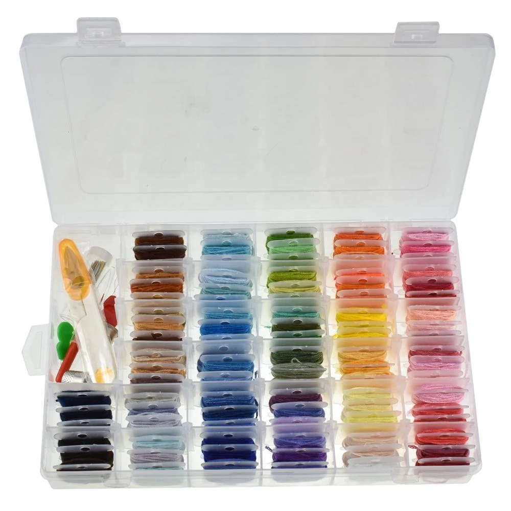 100 colors  Embroidery Threads Embroidery Floss with Organizer Storage Box  Embroidery Kit