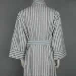 100% Cotton Flannel Stripe Robe Bathrobe for Hotel Use